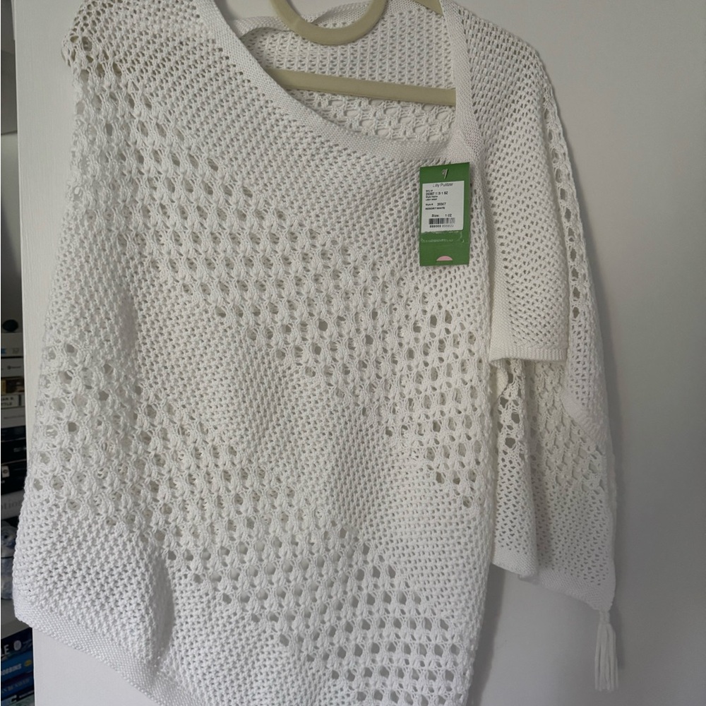 Lilly Pulitzer white Open-Knit Women's Poncho